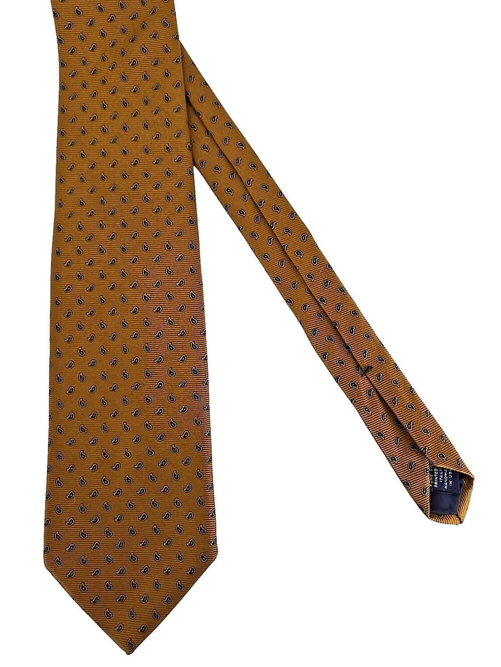 Brooks Brothers Makers 100% Silk Tie Brown Paisley Print US Hand Made Classic